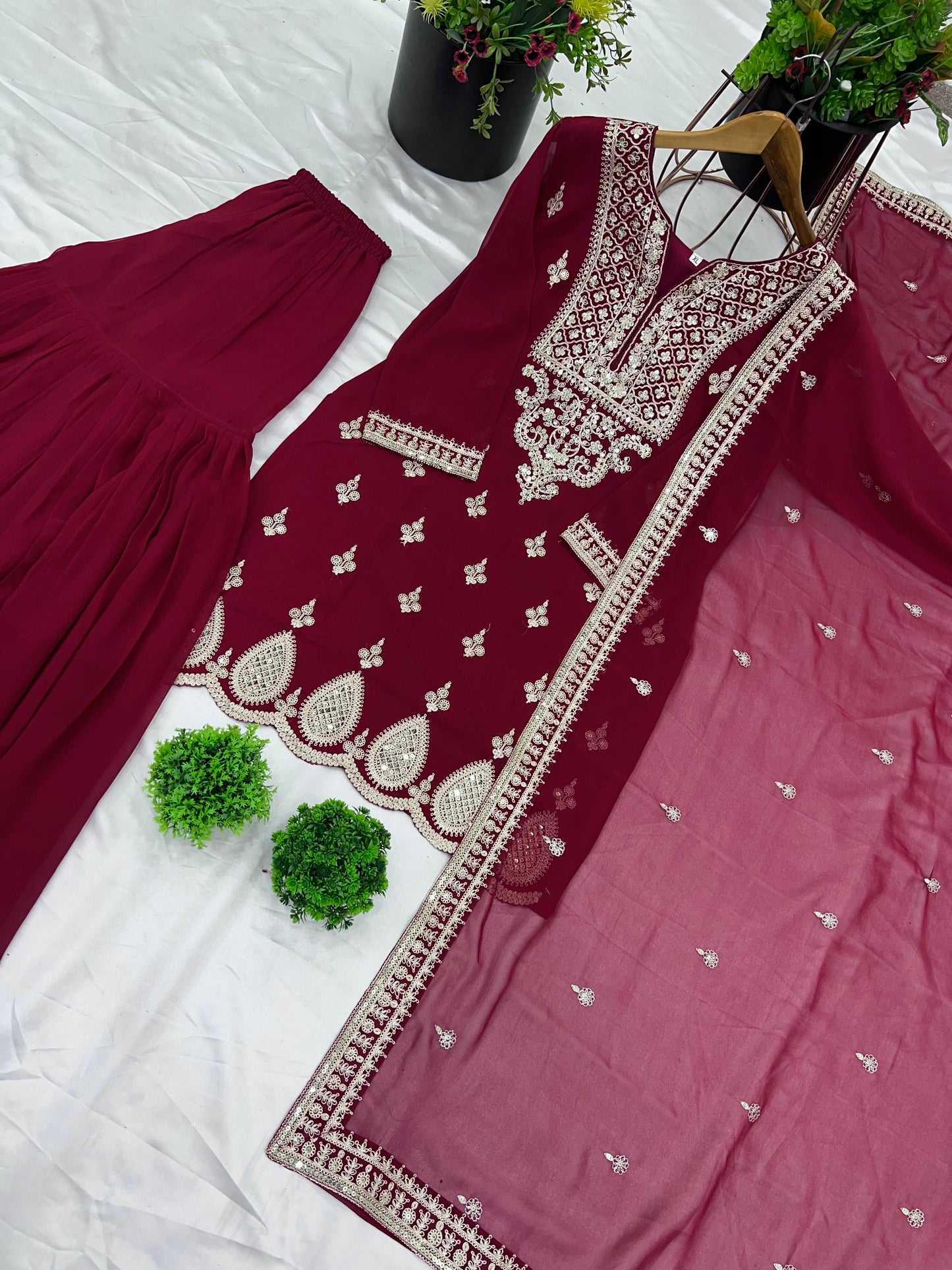 Festive Special: Embroidered Designer Sharara Set with Dupatta