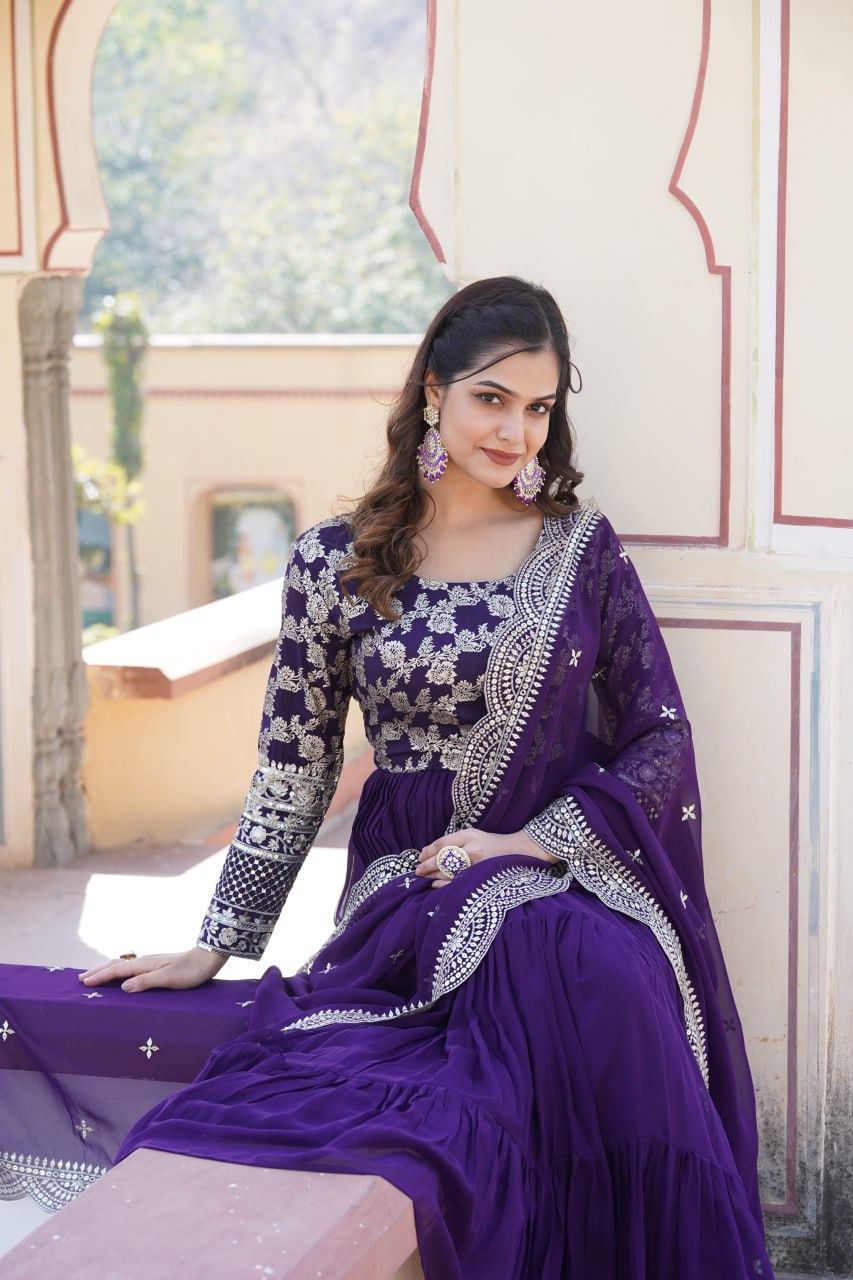 Luxury Faux Blooming Jacquard with Sequin Embroidery, Viscose Designer Fabric by the Meter