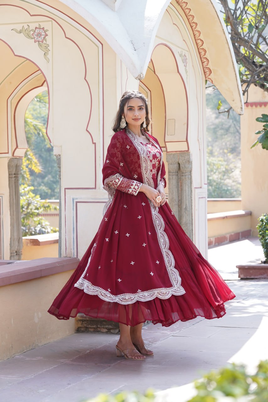 Luxury Faux Blooming Jacquard with Sequin Embroidery, Viscose Designer Fabric by the Meter