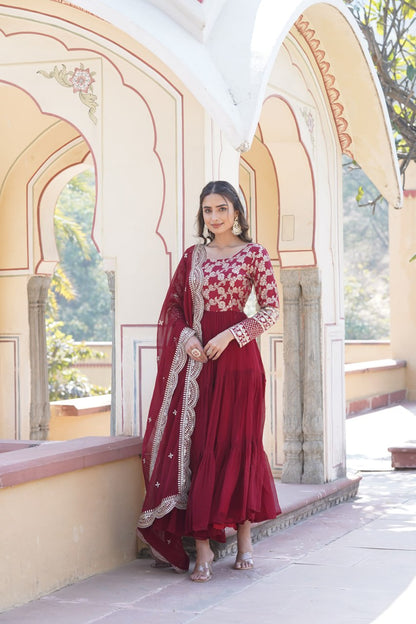 Luxury Faux Blooming Jacquard with Sequin Embroidery, Viscose Designer Fabric by the Meter