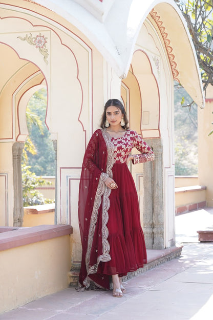 Luxury Faux Blooming Jacquard with Sequin Embroidery, Viscose Designer Fabric by the Meter