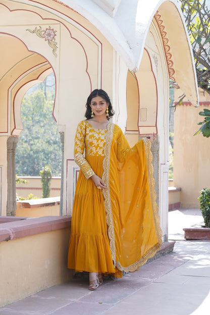 Luxury Faux Blooming Jacquard with Sequin Embroidery, Viscose Designer Fabric by the Meter