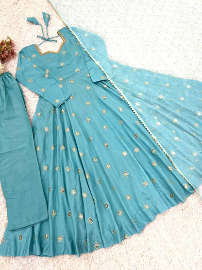 Fully Stitched Embroidered Gown – Ready to Wear