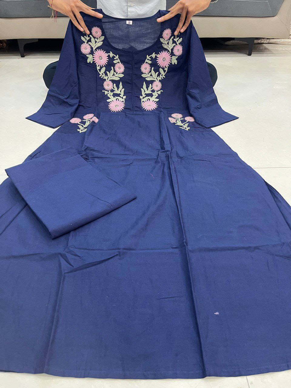 Premium Embroidered Kurti with Dual Side Pockets