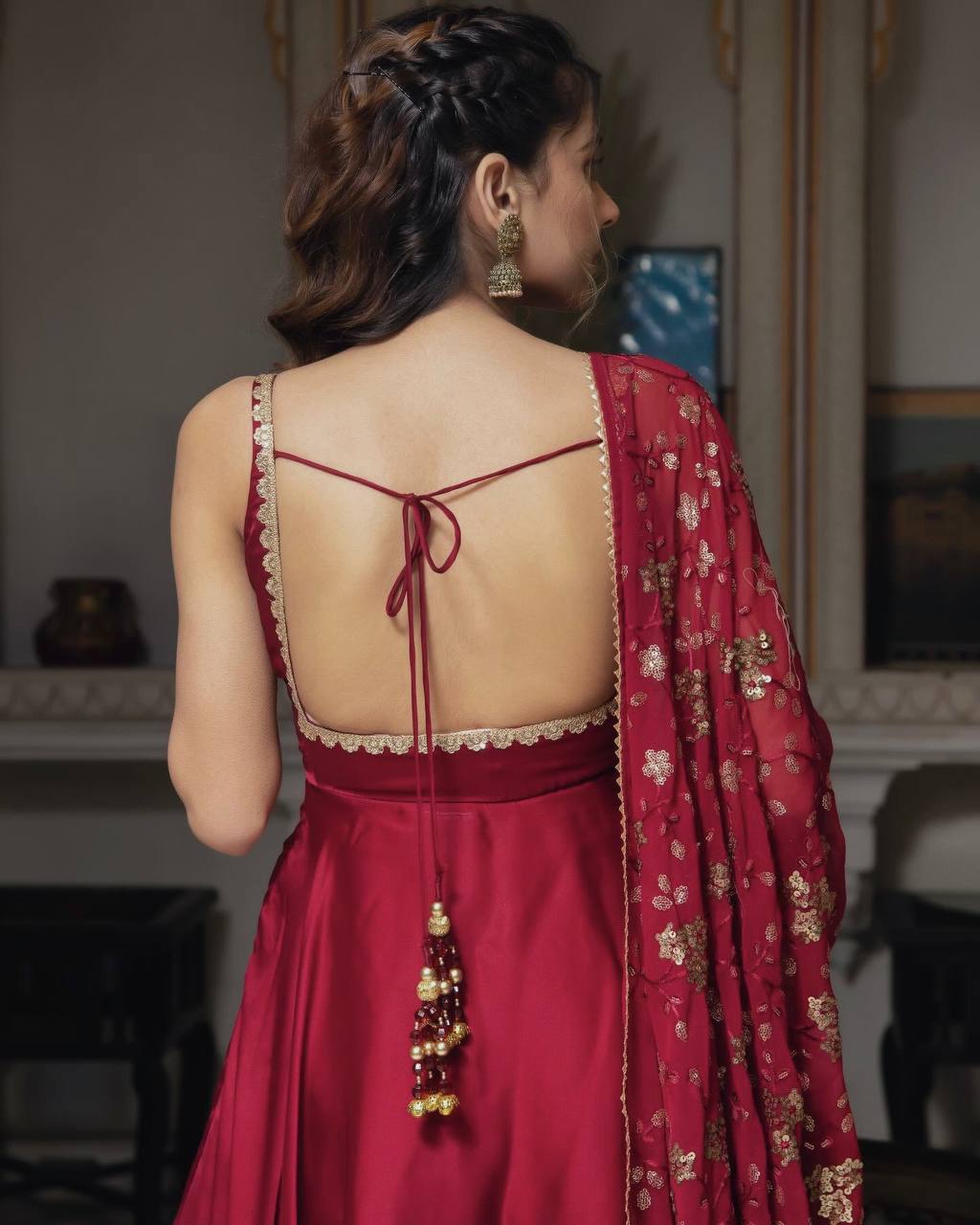 Stylish Party Wear Gown Set – Designer Look with Dupatta