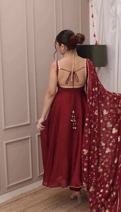 Stylish Party Wear Gown Set – Designer Look with Dupatta