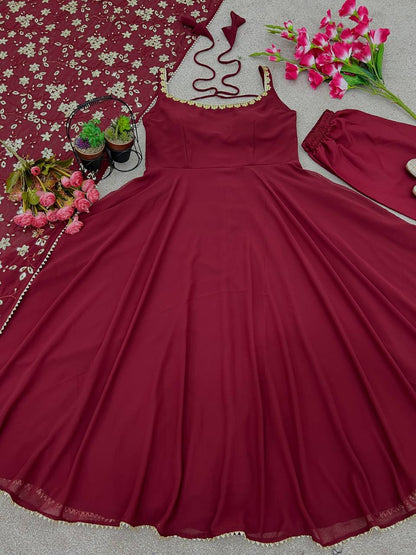 Stylish Party Wear Gown Set – Designer Look with Dupatta