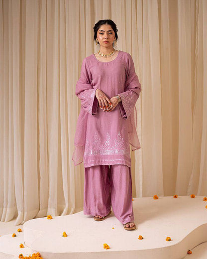 Exclusive Designer Sequins Work Suit – Kurti, Palazzo & Dupatta Combo