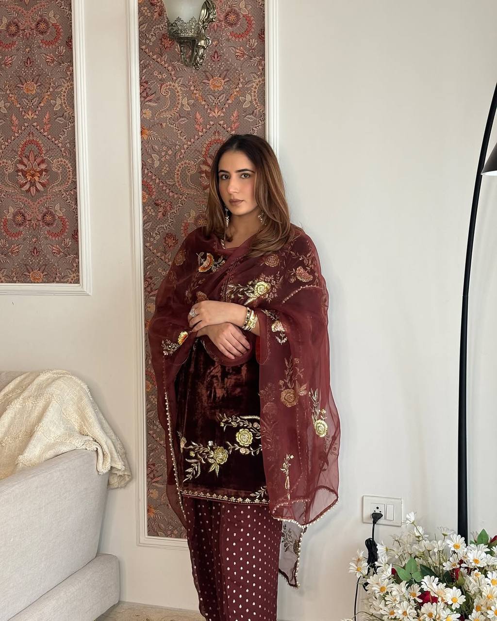 New Launch Designer Farshi Salwar Outfit with Elegant Top & Dupatta