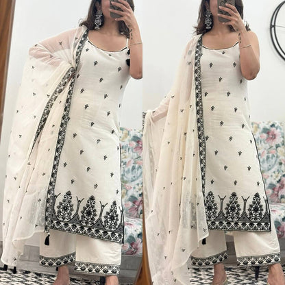 Classic Charm: Pure Maska Cotton Silk Kurti with Fancy Border Finish