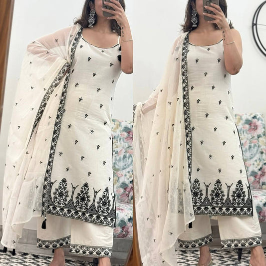 Classic Charm: Pure Maska Cotton Silk Kurti with Fancy Border Finish