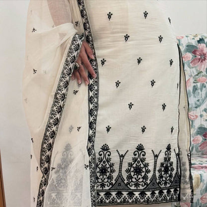 Classic Charm: Pure Maska Cotton Silk Kurti with Fancy Border Finish