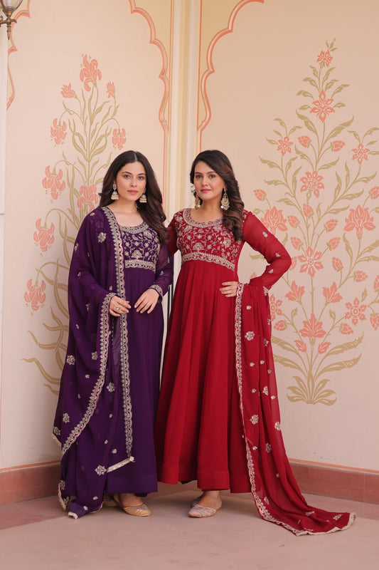 Royal Bloom – Anarkali Gown & Dupatta Set