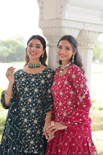 Exclusive Designer Sharara Suit 2025 – Top & Dupatta Combo