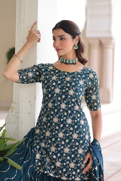 Exclusive Designer Sharara Suit 2025 – Top & Dupatta Combo