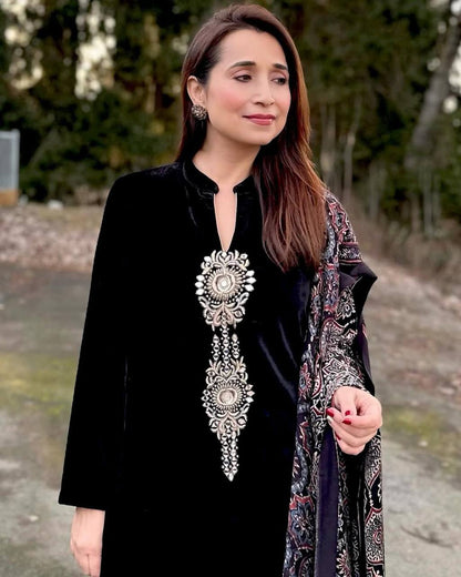 Majestic Velvet Winter Edition – Premium Embellished Pant Ensemble