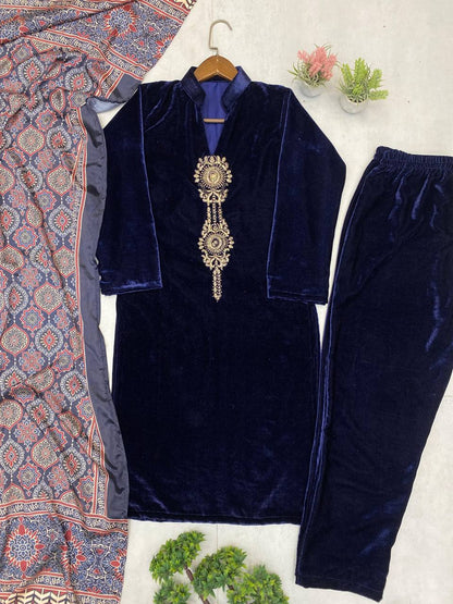 Majestic Velvet Winter Edition – Premium Embellished Pant Ensemble
