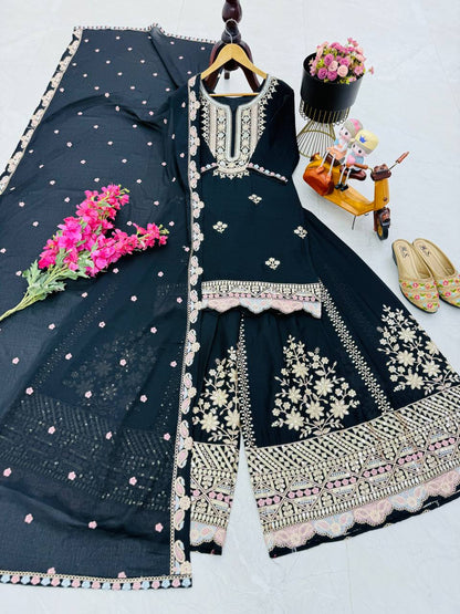 Premium Designer Top & Sharara with Dupatta for Festive Wear