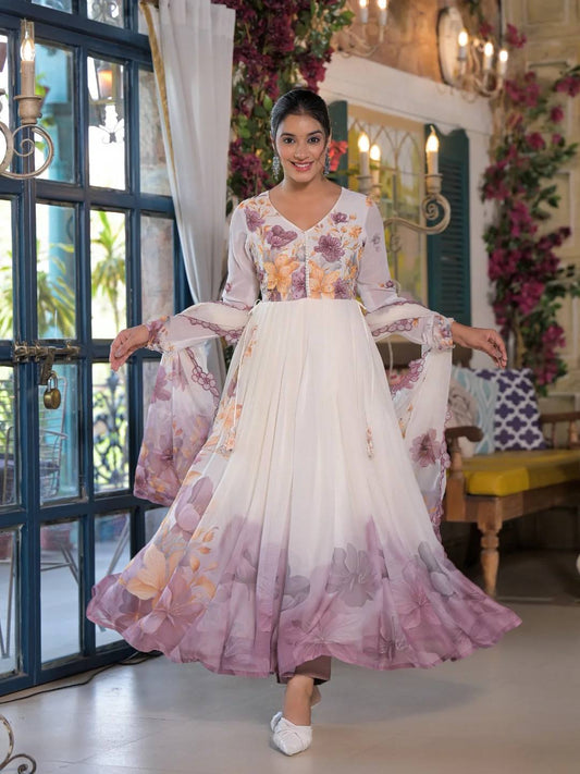 Regal Radiance – Stitched Anarkali Gown with Dupatta