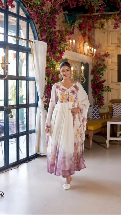 Regal Radiance – Stitched Anarkali Gown with Dupatta