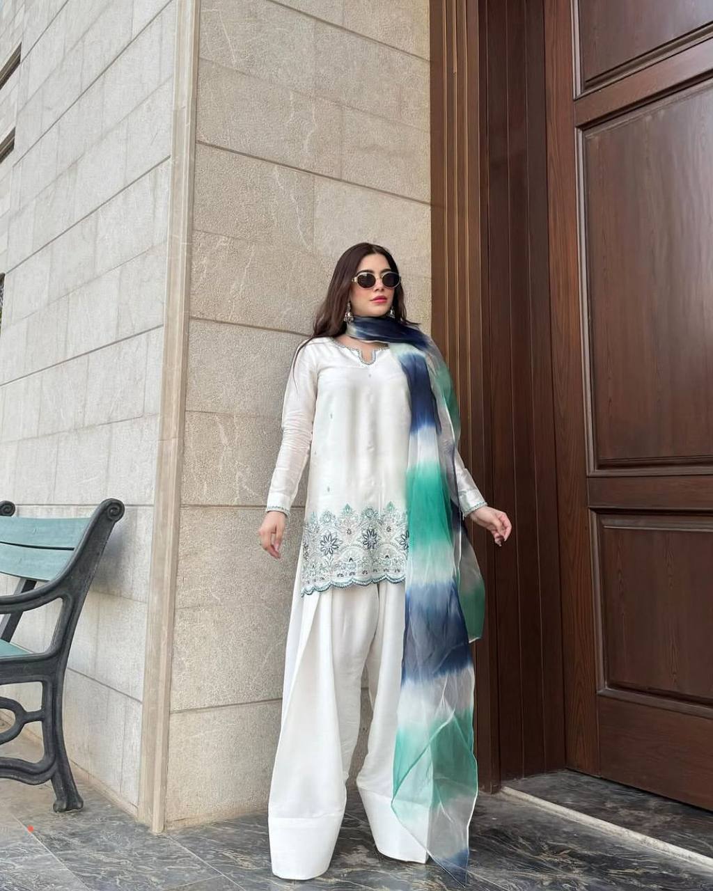 Royal Look Farsi Salwar Suit in Roman Silk – Designer Wear