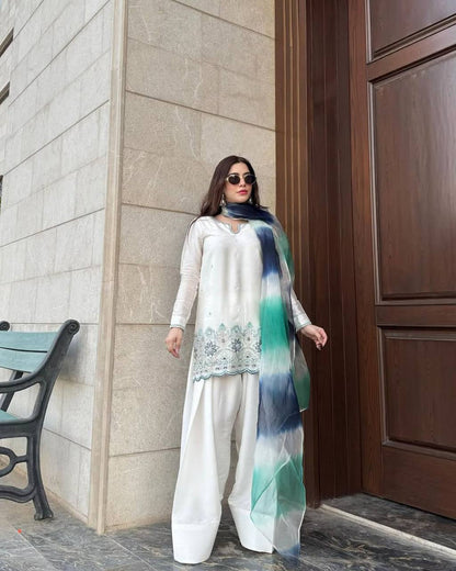 Royal Look Farsi Salwar Suit in Roman Silk – Designer Wear