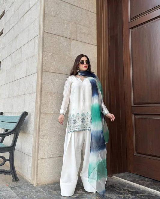 Royal Look Farsi Salwar Suit in Roman Silk – Designer Wear