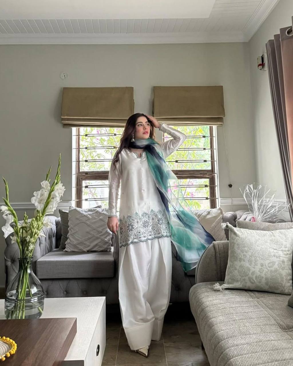 Royal Look Farsi Salwar Suit in Roman Silk – Designer Wear