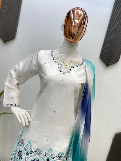 Royal Look Farsi Salwar Suit in Roman Silk – Designer Wear