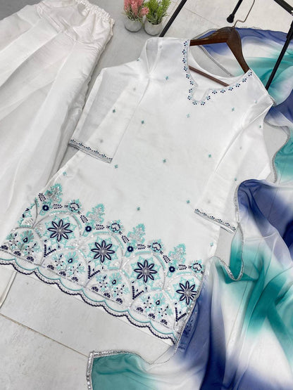 Royal Look Farsi Salwar Suit in Roman Silk – Designer Wear