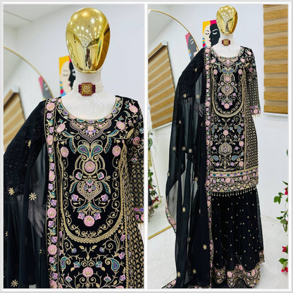 Premium Designer Top & Sharara with Dupatta for Festive Wear