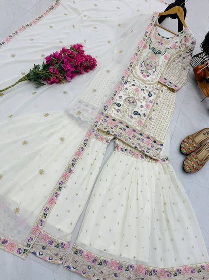 Premium Designer Top & Sharara with Dupatta for Festive Wear
