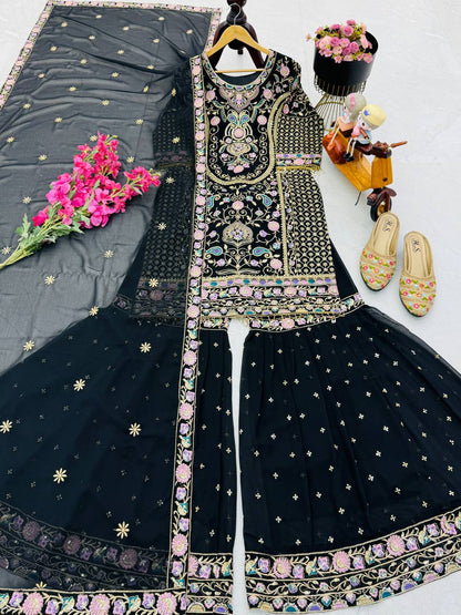 Premium Designer Top & Sharara with Dupatta for Festive Wear