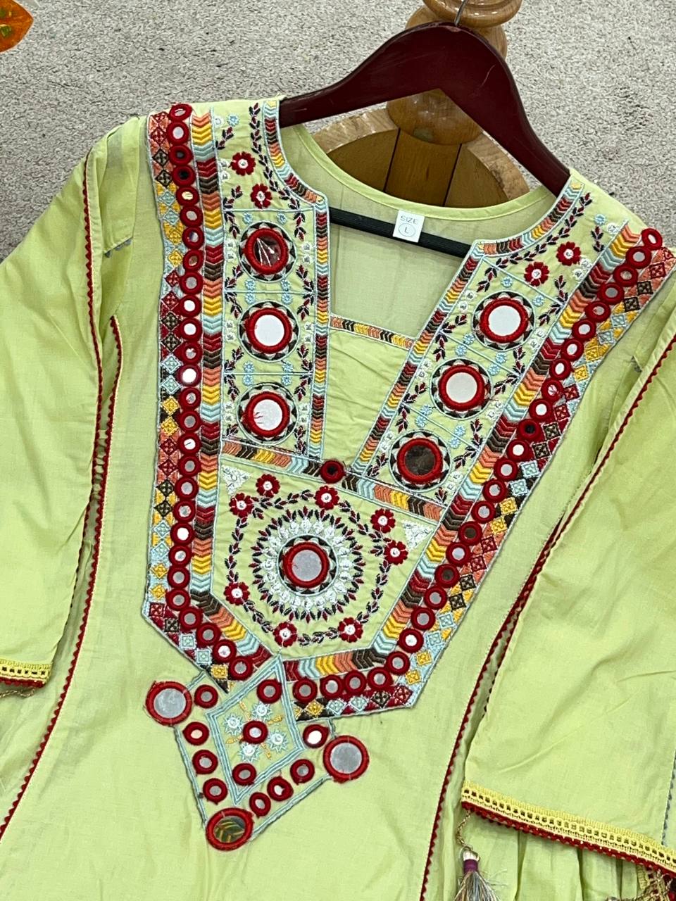 Pista-Green Color Pure Khadi Cotton Kurta With Pant Set