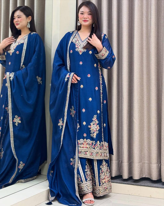 Premium Series: Designer Top with Sharara & Dupatta – Festive Wear Set