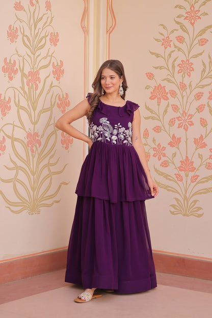 Elegant Premium Peplum Gown – Designer Collection