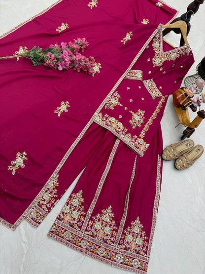 Premium Series: Designer Top with Sharara & Dupatta – Festive Wear Set