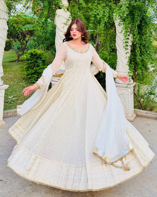 Premium Designer Gown Set with Pant & Dupatta – Party Edition