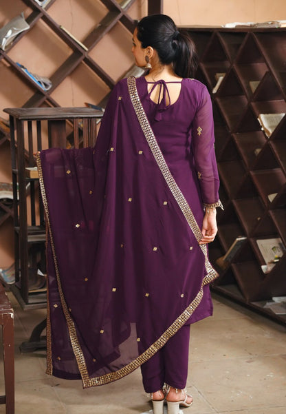Premium Designer Georgette Suit – Heavy Sequin Embroidery for Women