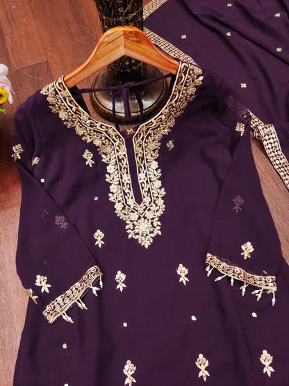 Premium Designer Georgette Suit – Heavy Sequin Embroidery for Women