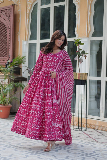 Amazing Classic Dark Peach Color Cotton Fabric Designer Suit