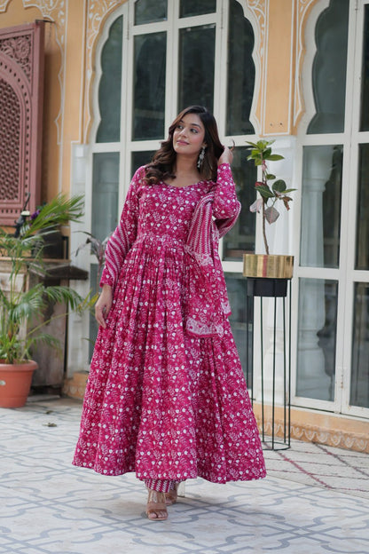 Amazing Classic Dark Peach Color Cotton Fabric Designer Suit