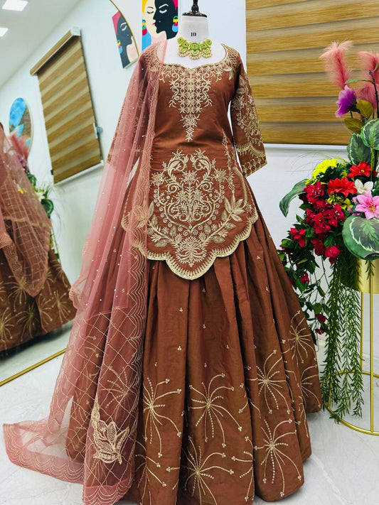 New Designer Party Wear Top, Lehenga & Dupatta Set