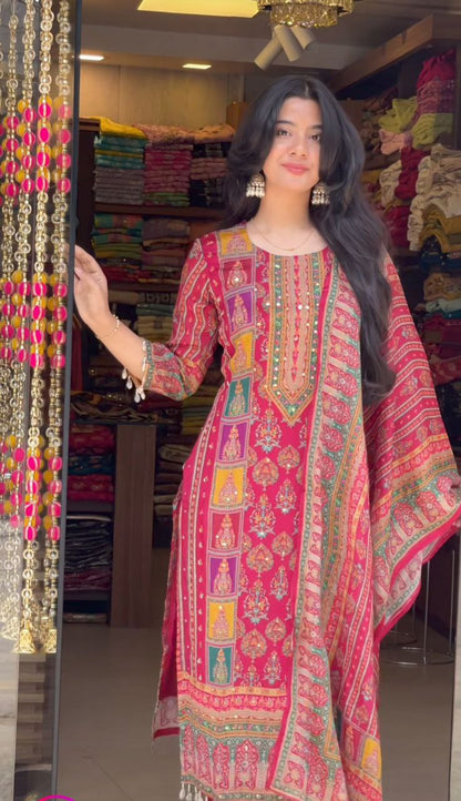 Elegant Neck Mirror with Traditional Hand Embellishment