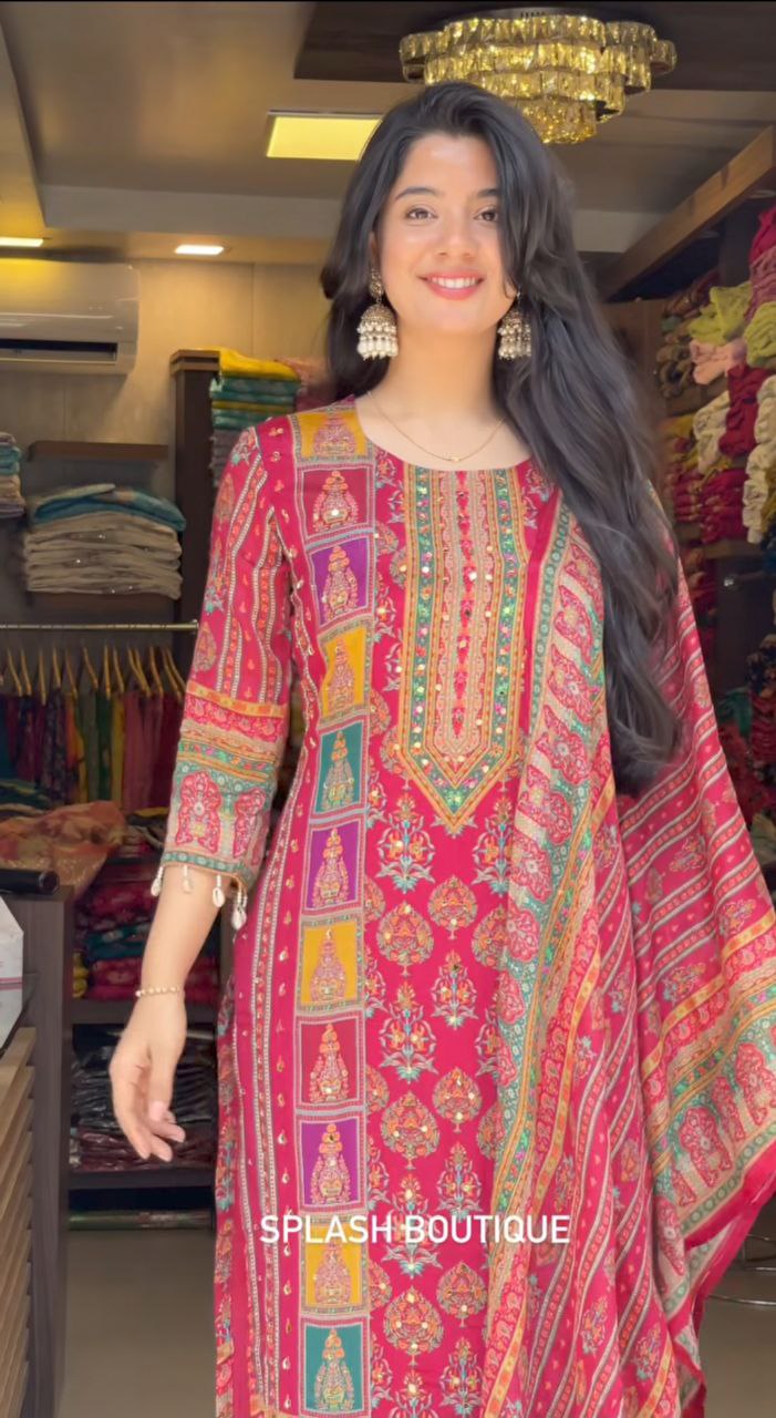 Elegant Neck Mirror with Traditional Hand Embellishment