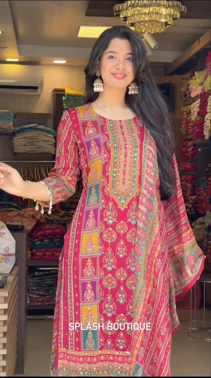 Elegant Neck Mirror with Traditional Hand Embellishment