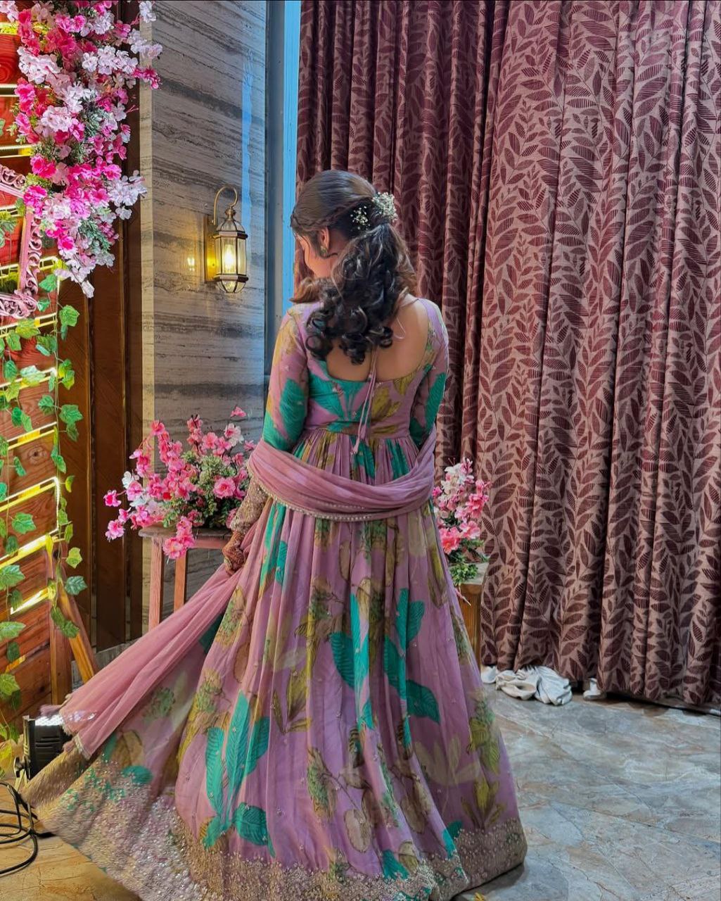 Exquisite Designer Party Gown & Dupatta Set – Perfect for Festive Occasions