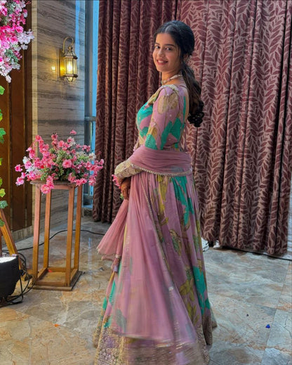 Exquisite Designer Party Gown & Dupatta Set – Perfect for Festive Occasions