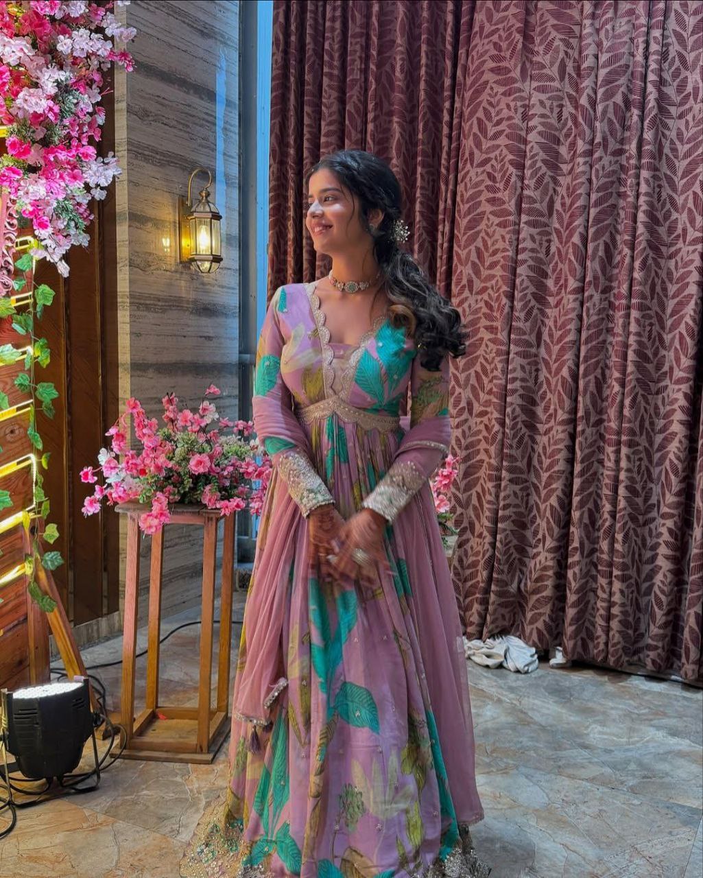 Exquisite Designer Party Gown & Dupatta Set – Perfect for Festive Occasions