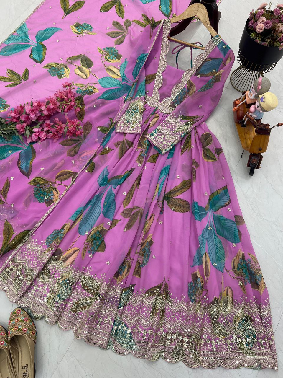 Exquisite Designer Party Gown & Dupatta Set – Perfect for Festive Occasions